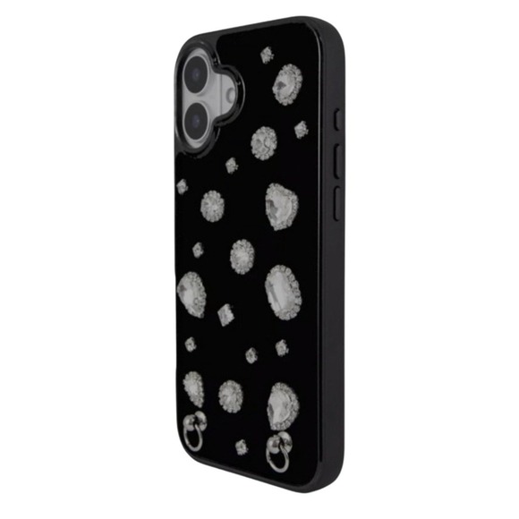 Hello Lux Black Gemstone iPhone 17 Protective Cover Sparkles Shiny - Picture 2 of 4